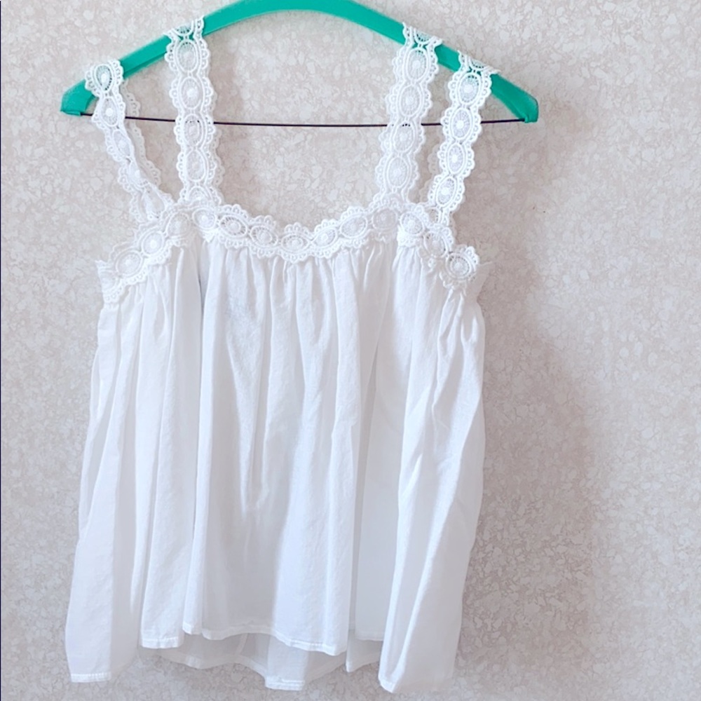 Linen & Lace cropped top